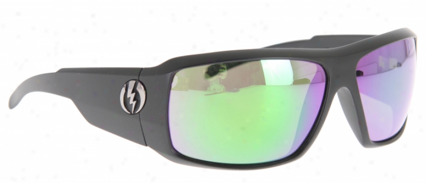 Electric Kb1 Sunglasses Matte Black/grey Green Chrome Lens