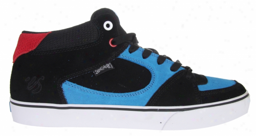 Es Square One Mid Sheffey Collaboration Skate Shoes Black Blue