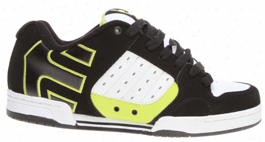 Etnies Piston Skate Shoes Black/white/green