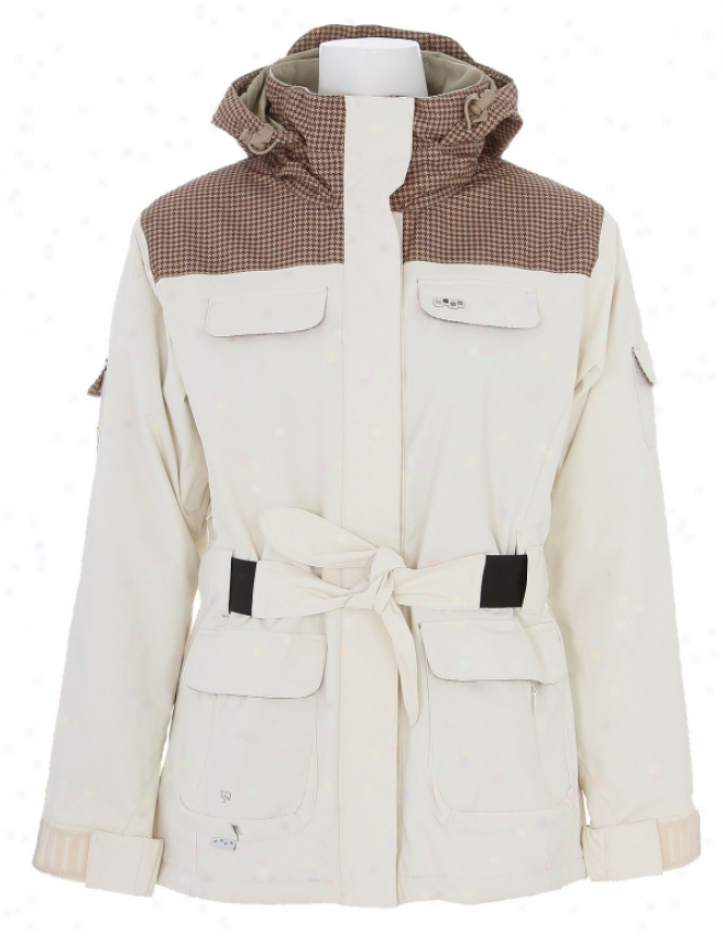 Foursquare Heather Snowboard Jacket White Clay/tan Toof