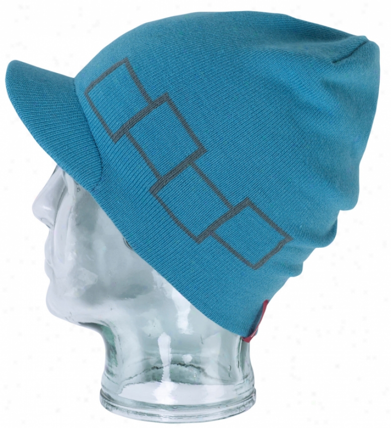 Foursquare Icon Visor Beanie Bluebird