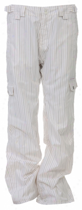 Foursquare Korina Snowboard Pants White Pinstripe