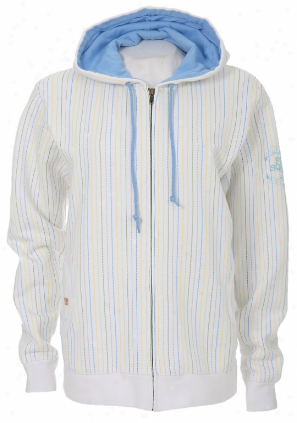 Foursquare Multicolor Pinstripe Zip Hoocie White Multicolor Pin