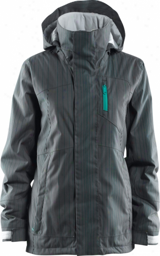 Foursquare Pillar Snowboard Jacket Granite Aligned Pinstripe