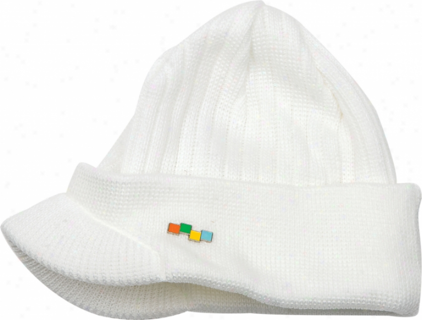 Foursquare Visor Beanie White