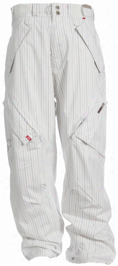 Foursquare Yeung Snowboard Pants White Pinstripe