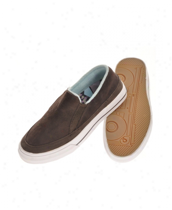 Garvis Lowdown Slip On Leather Skate Shoes Chocolate/blu