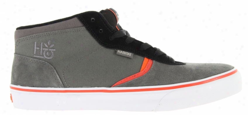 Habitat Lark Mid In4maation Skate Shoes Black/gargoyle