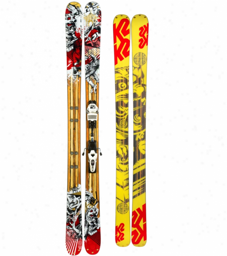 K2 Kung Fujas Skis W/ Marker Griffon Schizofr Bindings