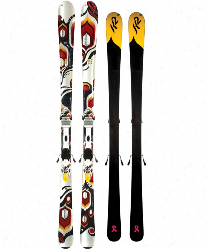 K2 T9 Burnin Luv Skis W/ Author 11.0 Tc Ers Bindings