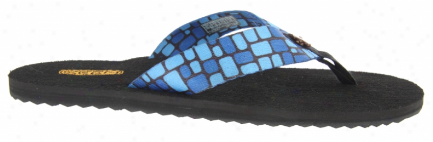 Sharp Cabo Flip Sandals Blue Block Print