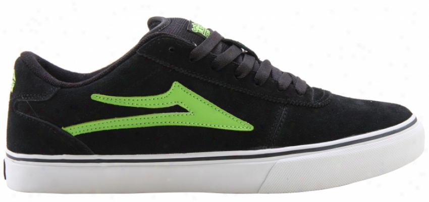 Lakai Manchester Select Skate Shoes Black/lime Suede
