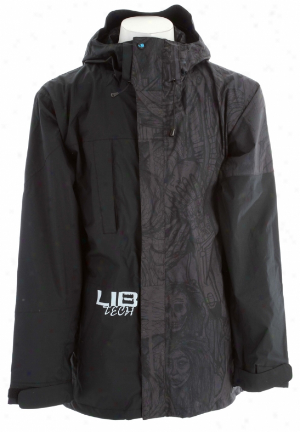 Lib Tech Re-xycler Insulated Snowboard Jacket Black Quigg Stamp