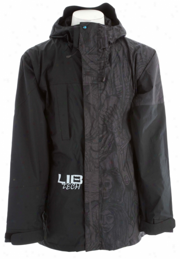 Lib Tech Re-cycler Snowboard Jacket Black Quigg Print