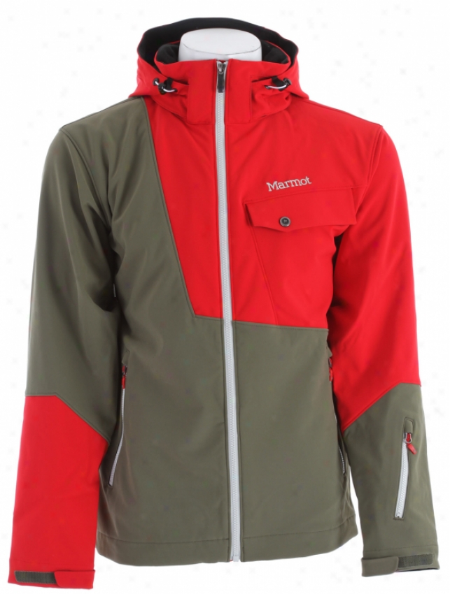 Marmot Erial Ski Jacket Olive Night/team Red