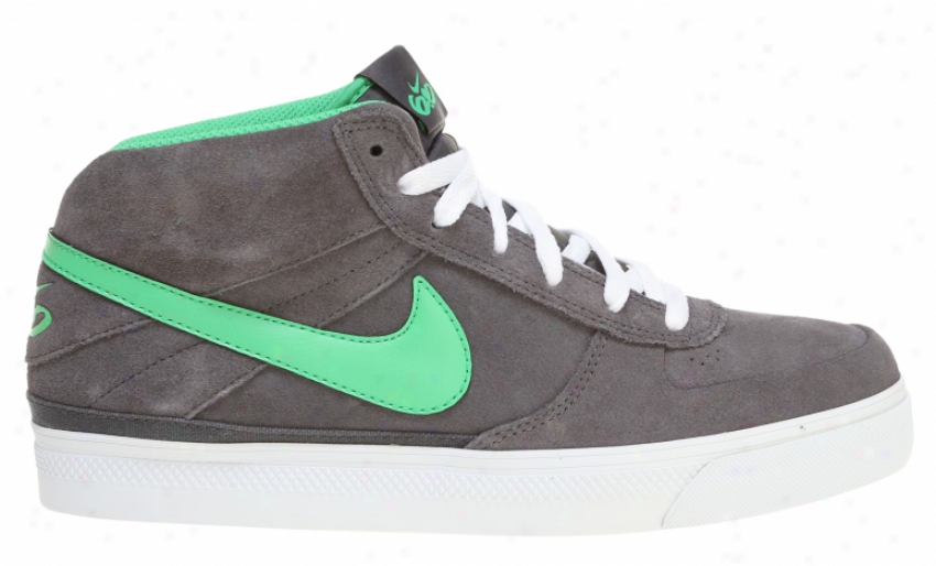 Nike 6 .0 Mavrk Mid 2 Skate Shoes Anthracite/white/gum Dark Brown/hyper Verde