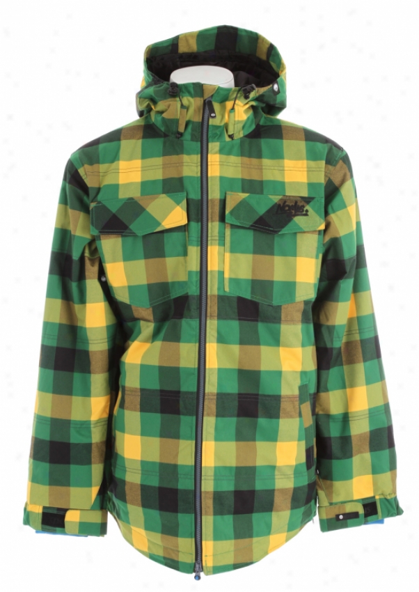 Nomis Flannel Insulated Snowboard Jacket Aspen Green Box Plaid