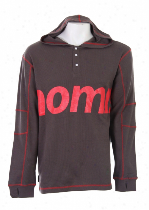 Nomis Holla Waffle Pullover Hoodie Charcoal