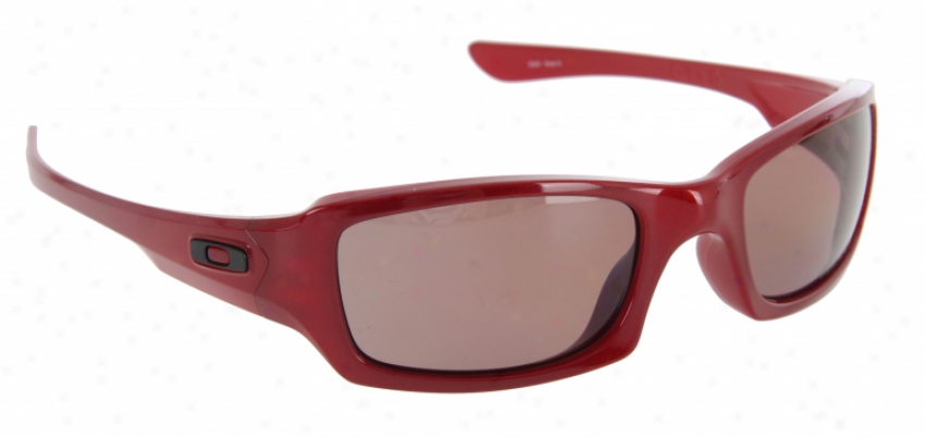 Oakley Fives Squared Sunglasses Metallic Red/oo Grey Polarized Lens