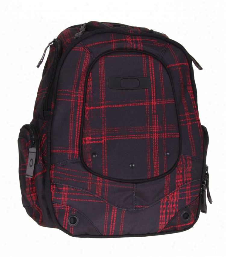 Oakley Stretch Plaid Backpack Black/red