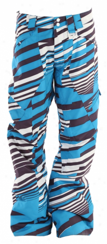 Oakley White Smoke Snowboard Pants Blue Stripe