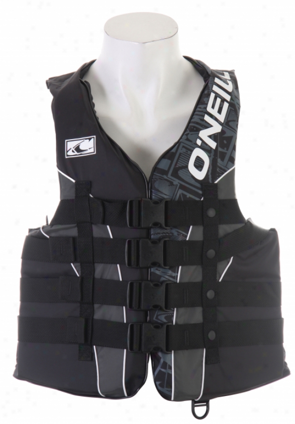 O&apos;neill Superlite Uscg Wakeboard Vest Blk/met/blk Whute