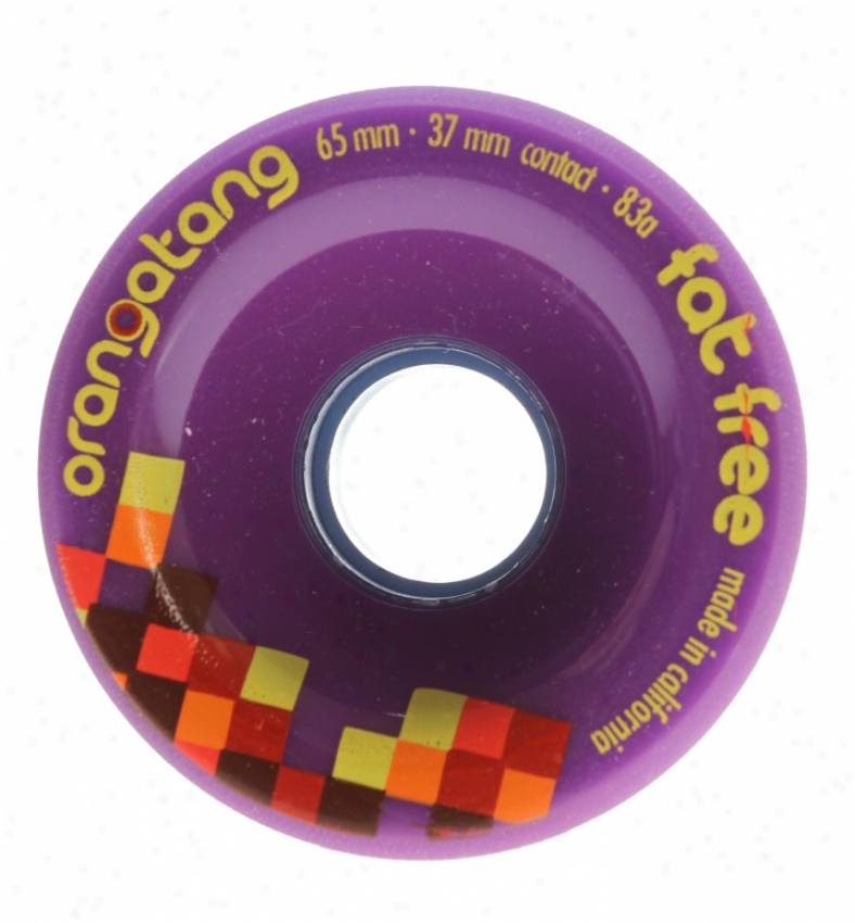 Orangatang Fat Free Longboard Skateboard Wheels Purple 65mm