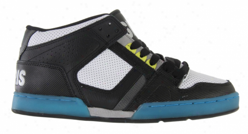 Osiris Nyc 83 Mid Skate Shoes Black/white/cyan