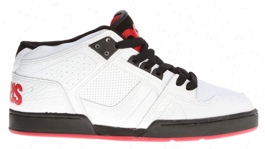 Osiris Nyc 83 Mid Skate Shoes Whitd/black/red