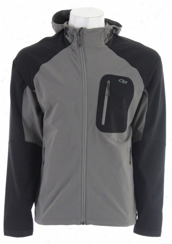 Outdoor Research Ferrosi Hoody Softshell Jacket Pewter/black