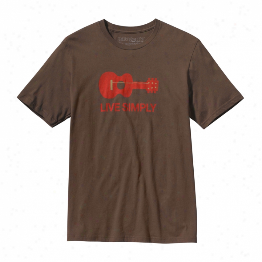 Patagonia Live Plainly Guitar T-shirt Peat Brown