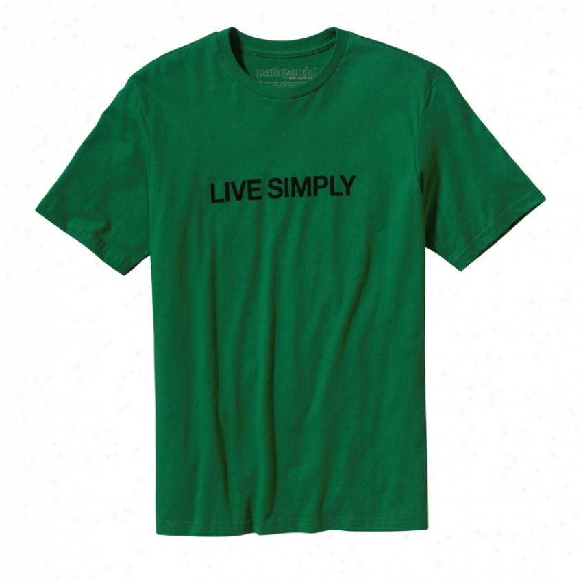 Patagonia Live Simply Text T-shirt Shamarock Green