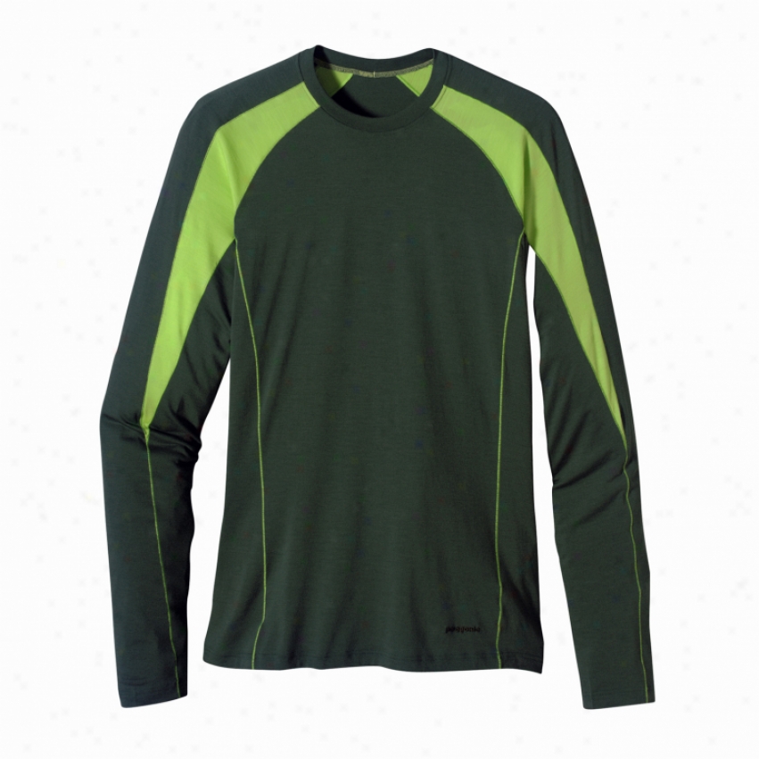 Patagonia Merino 2 Lw Crew Base Layer Top Forest Glen