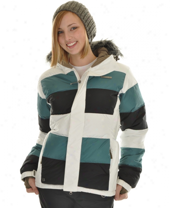 Planet Earth Puffy Kity Snowboard Jacket White