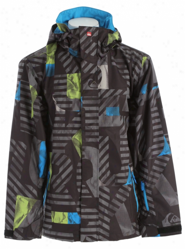 Quiksilver Last Mission Prints Insulated Snowboard Jacket Dirty Lime Snapper