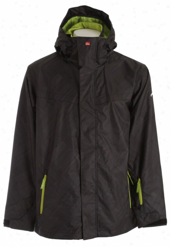 Quiksilver Last Mission Prihts Shell Snowboard Jacket Black Magazine