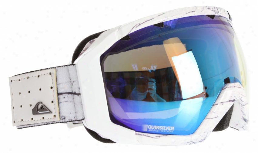 Quiksilver Q2 Snowboard Goggles White Wood/multilayer Blue Lens