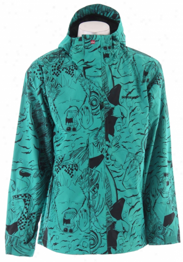 Quiksilver Tracker Print Shell Snowboard Jacket Aqua Taylor Reeve