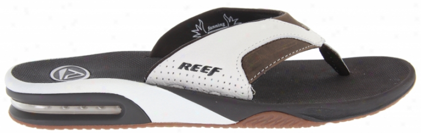 Reef Leather Fanning Sandals White/brown