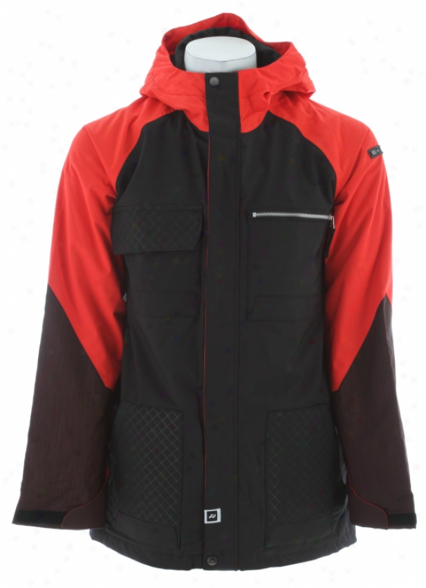 Ride Laurelhurst Insulated Snowboard Jacket Black/poppy Red/red Denim