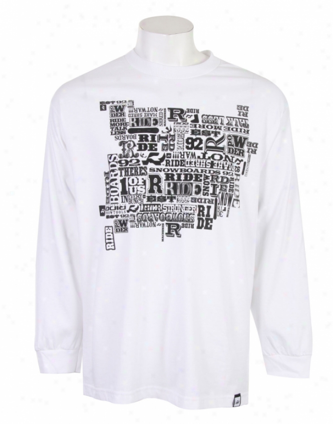 Ride R Logo L/s Shirt White