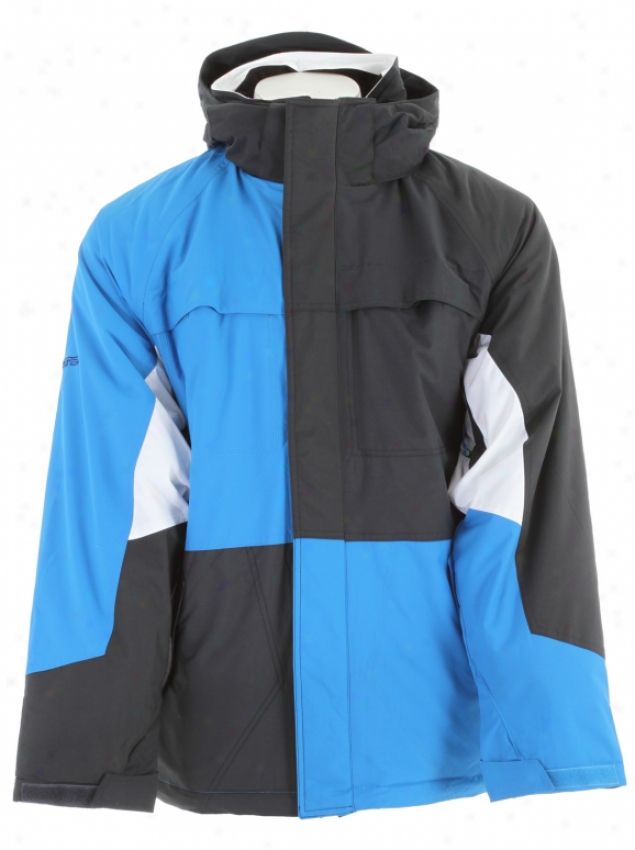 Ripzone Addiction Snowboard Jacket Carbon/white/electric Blue