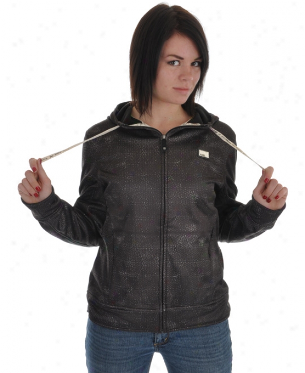 Rome Accolade Bonded Fleece Jacket Black Heavy Print