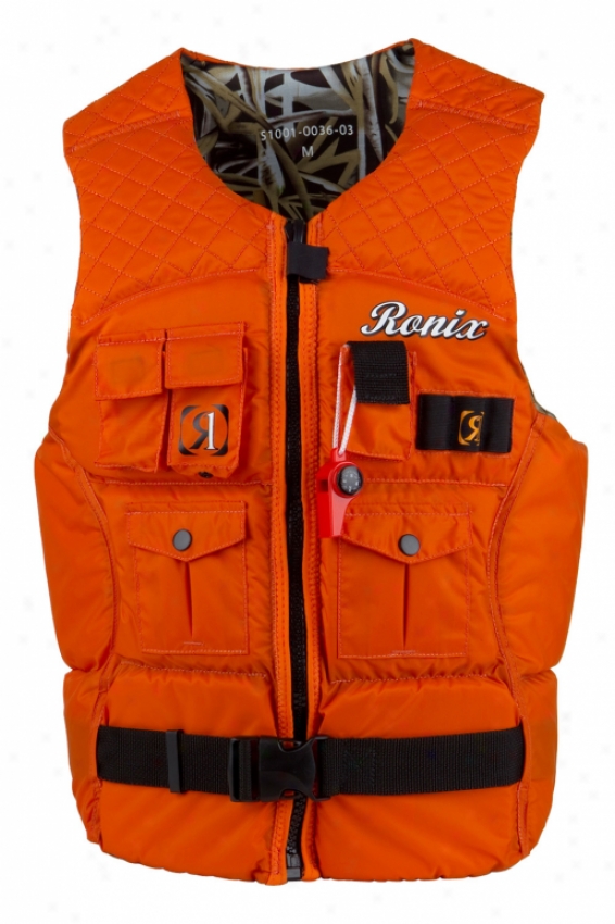 Ronix Yonderosa Front Zip Collision Wakeboard Vest Hunters Orange