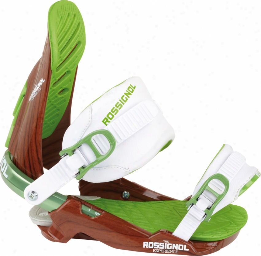Rossignol Experience Snowboard Bindings Woodgrain/green/white