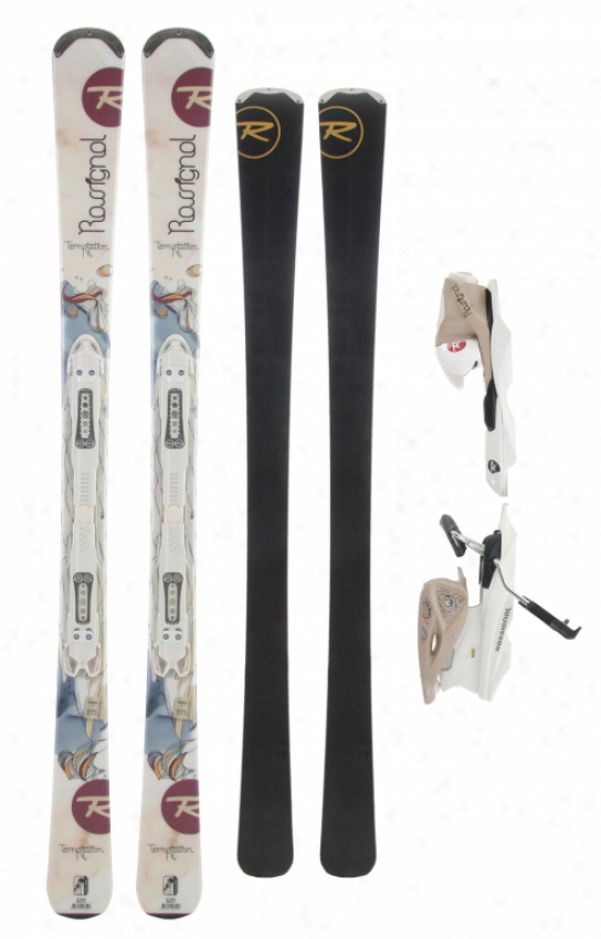 Rossignol Temptation 74 Skis W/ Saphir 90 Bindings Sand Copper