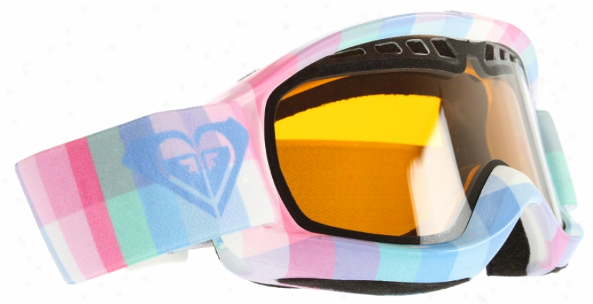 Roxy Broadway Art Snowboard Goggles Plaid/orange Lens