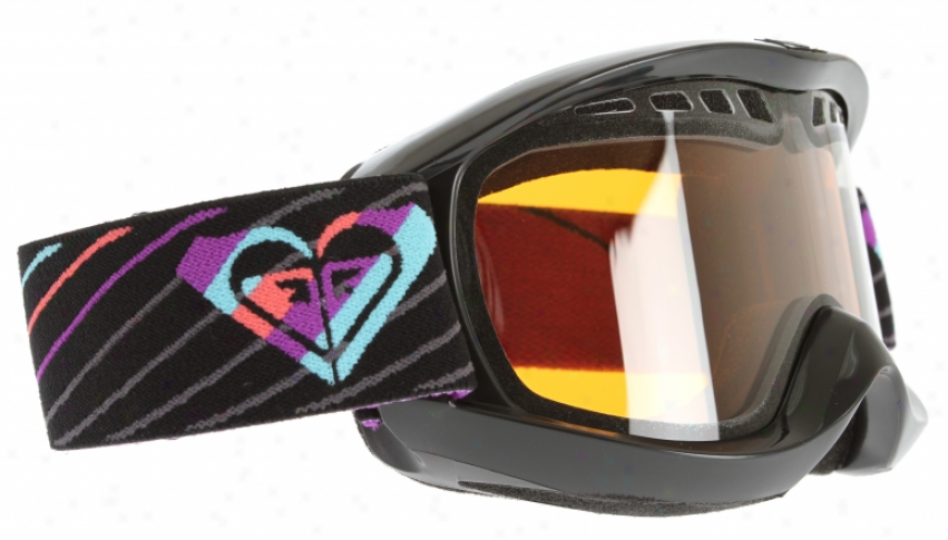 Roxy Broadway Snowboard Goggles Black/orange Lens