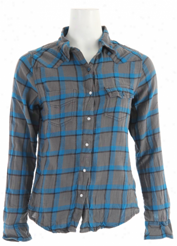 Roxy Foggy Harbor Shirt Smoke Plaid