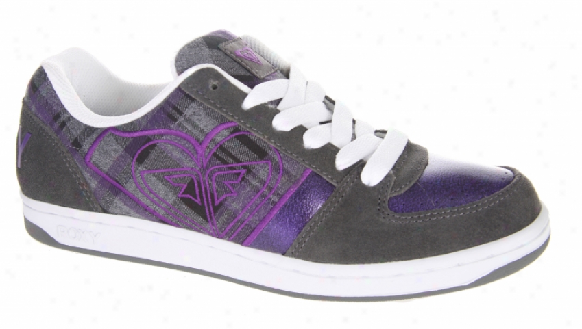 Roxy Makeba Skate Shoes Charcoal Plaid